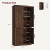 Tall Kitchen Pantry, Wood Pantry Storage Cabinet with 4 Doors & Adjustable Shelves, Farmhouse Freestanding Pantry Cupboard & Large Storage Space - 2 of 4