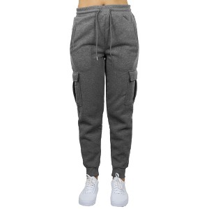 Blue Ice Apparel Women's Heavyweight Loose Fit Fleece-Lined Cargo Jogger Pants - 1 of 3