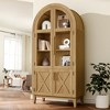 Maggift Decorative Storage Cabinets ,Wood Versatile Cupboard with Door and Adjustable Shelves for Kitchen, Bathroom, Brown, 36"*17.5"*74.3" - 2 of 4
