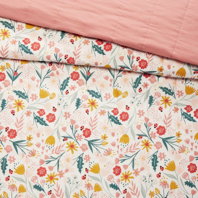 Garden Floral Cotton Kids' Quilt - Pillowfort™, 4 of 13