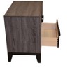 Gulches Contemporary 2-Drawer Wooden Nightstand with Rustic Finish, Dovetail Construction & Chippendale Legs - 3 of 4