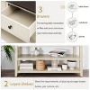 TROPOW Console Table, 50 Inch Retro Sofa Table with 3 Storage Drawers and 2-Tier Open Storage Shelf Entryway Table for Kitchen,  One Size - 4 of 4