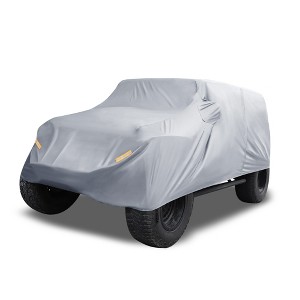 Unique Bargains SUV Car Cover Fit for Jeep Wrangler JK 4 door 2007-2017 Outdoor Waterproof Sun Dust Wind Snow Protection 210D Oxford - 1 of 3