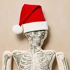 John Derian for Target 63" Stuffed Fabric Skeleton with Santa Hat - 3 of 4