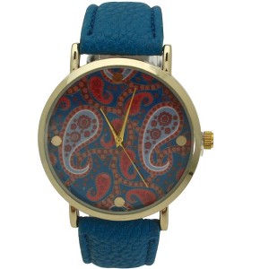 OLIVIA PRATT PAISLEY FACE LEATHER STRAP WATCH - 1 of 4