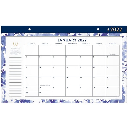 2022 Desk Calendar Compact Navy - Emily Ley For At-A-Glance : Target