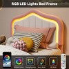 Upholstered Bed Frame With Storage Drawer and Smart Led Headboard, Princess Twin Size Platform Bed Frames for Kids/Girls - 4 of 4