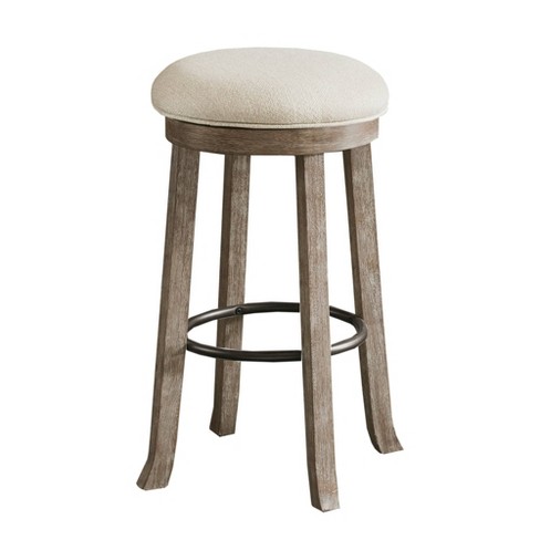 Oaktown Backless Barstool with Swivel Seat Beige