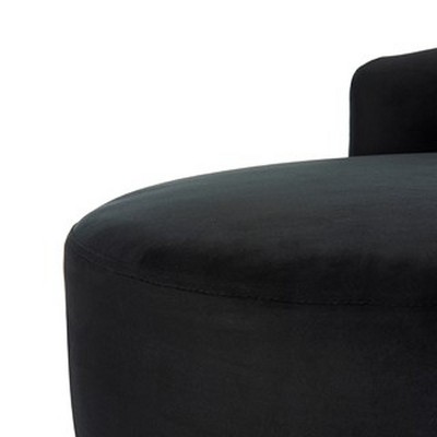 Chic Evangeline Black Velvet and Gold Metal Settee, 58"x27"