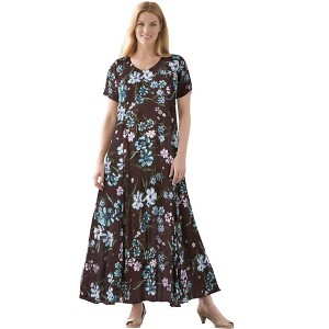 Woman Within Short-Sleeve Crinkle Dress - 1 of 4