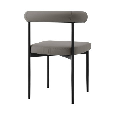 Shannon Gray Faux Leather and Metal Dining Chairs Set of 2