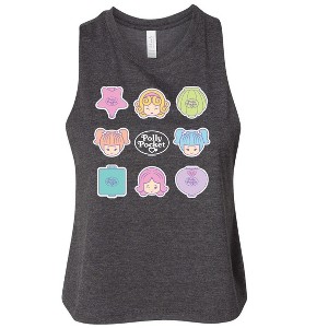 Women's Polly Pocket Polly Pocket Grid Graphic Racerback Tank - Heather Charcoal - Small - 1 of 2