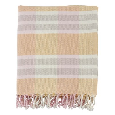 Saro Lifestyle Plaid Throw, 50x60 Inches, Gray : Target