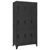 vidaXL Steel Locker Cabinet, Anthracite, 35.4"x17.7"x70.9" with 9 Lockable Doors, Ventilation System and Name Tag Holders for Schools, Offices - 2 of 4