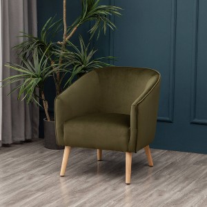 Modern Barrel Accent Chair - WOVENBYRD - 1 of 4
