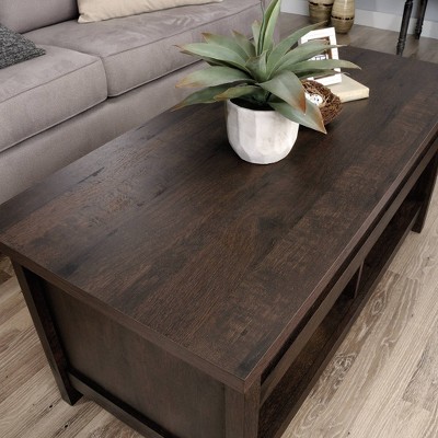 Vintage Coffee Oak Rectangular Lift-Top Coffee Table with Storage