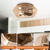Parrot Uncle 13.5" Farmhouse Antique Brushed Gold Cage Flush Mount Ceiling Fan - 3 of 4