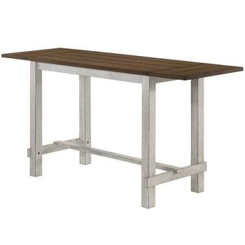 71" Shipway Counter Height Table with Drop Leaf Antique Light Oak/Antique White - HOMES: Inside + Out