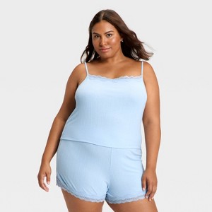 Women's Variegated Rib Tank and Shorts Pajama Set - Auden™ - 1 of 3