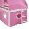 NicBex Twin Size Bunk Bed Castle Shape Loft Bed Pine Bed Frame with Tent, Tower, Slide, Ladder and Guardrail, No Box Spring Required - 4 of 4