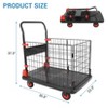 Heavy Duty Hand Moving Cart, 1000 LBS Capacity Folding Platform Cart with Wheels, Foldable Dolly Cart with Basket for Warehouse & Luggage - 2 of 4