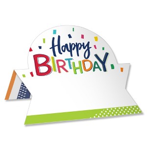 Big Dot of Happiness Cheerful Happy Birthday - Colorful Birthday Party Tent Buffet Card - Table Setting Name Place Cards - Set of 24 - 1 of 4