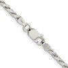 Black Bow Jewelry 2.5mm Sterling Silver Solid Flat Rope Chain Necklace - 3 of 4