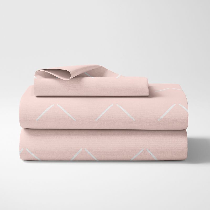 Sweet Jojo Designs Girl Kids Twin Sheet Set Woodland Arrow Pink and White 3pc, 3 of 6