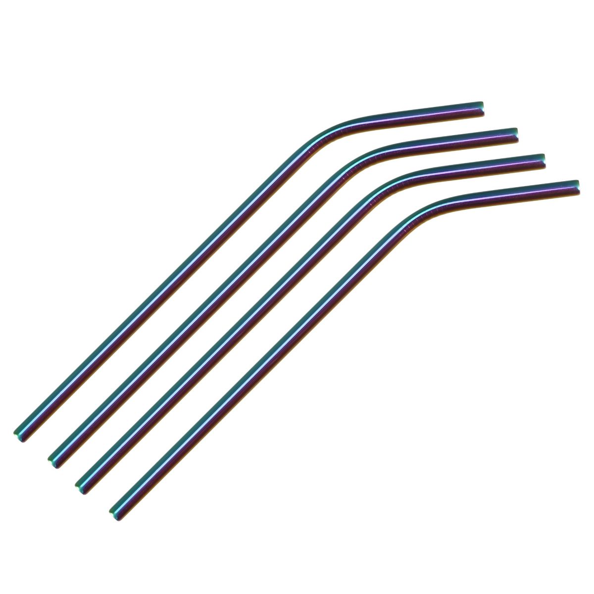 Unique Bargains Smooth Large Cocktail Juice Reusable Metal Straw 4 Pcs - thumbnail 6