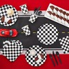 Blue Panda 144 Piece Race Car Birthday Party Supplies with Checkered Flag Plates, Napkins, Cups, and Cutlery (Serves 24) - 2 of 4