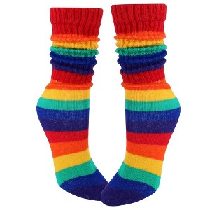 Rainbow Slouch Socks the Sock Panda (Women's Sizes, Adult Medium) - Heavyweight - 1 of 4