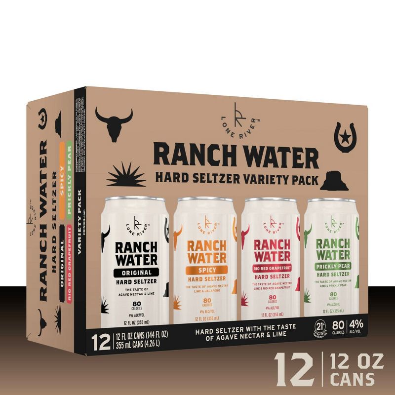 Lone River Ranch Water Hard Seltzer Variety Pack - 12pk/12 fl oz Cans, 1 of 11