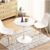 31.50"Modern Octagonal Coffee Table with MDF Table Top or Marble Table Top,Metal Base, for Dining Room - 2 of 4