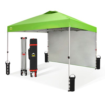 10x10 Recreational Centerlok Canopy & 1 Sidewall - Sto 'N Go, Silver Coated, 150D - RM100H-S1