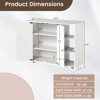 Costway 3-Tier Wooden Shoe Storage Organizer with Doors & 3-Level Adjustable Open Shelves Natural/White/Light walnut/Black/Yellow - 3 of 4