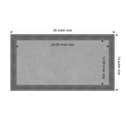 Dixie Blue Grey Rustic Wood Framed Magnetic Board