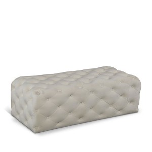 Meridian Furniture,Casey Velvet Ottoman/Bench - 1 of 4