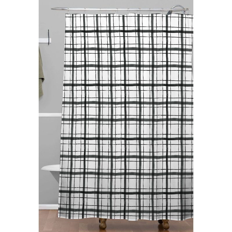 Dash and Ash Painted Plaid Shower Curtain Black/White - Deny Designs, 3 of 5