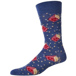 Memoi Men's Pass The Popcorn Bamboo Blend Novelty Crew Socks - 1 of 4