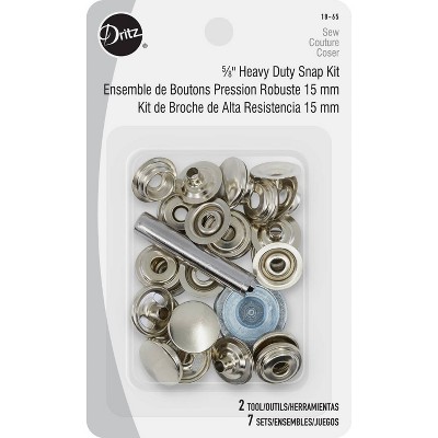 Hello Hobby Gold Heavy Duty Snap Kit Fasteners, Nickel Plated Brass (7  Count) 