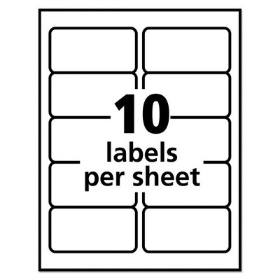 White Repositionable Inkjet Shipping Labels, 2" x 4", 250 Pack