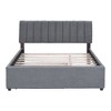 Queen Size Teddy Fleece Upholstered Platform Bed With Trundle Bed And ...