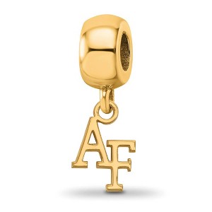 Black Bow Jewelry 14k Yellow Gold Plated Sterling Silver United States Air Force Academy Fighting Falcons NCAA Bead Charm - 1 of 4