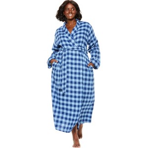 Dreams & Co. Long Flannel Robe - 1 of 4
