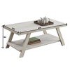 VYNXARIA Contemporary Wood Shelf Coffee Table in White Finish - 3 of 4