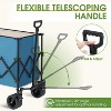 HTUTWOO Beach Collapsible Wagon Cart, Heavy Folding Utility Cart, 300L Capacity, Duty 350 lbs, with Big All-Terrain Beach Wheels & Drink Holders - 4 of 4