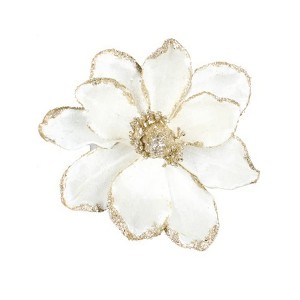 20 PCS Glitter Artificial Flowers – 6.3 Inch DIY Ornaments for Christmas Tree/Wreath, Suitable for Xmas, New Year, Wedding & Holiday Decoration - 1 of 4