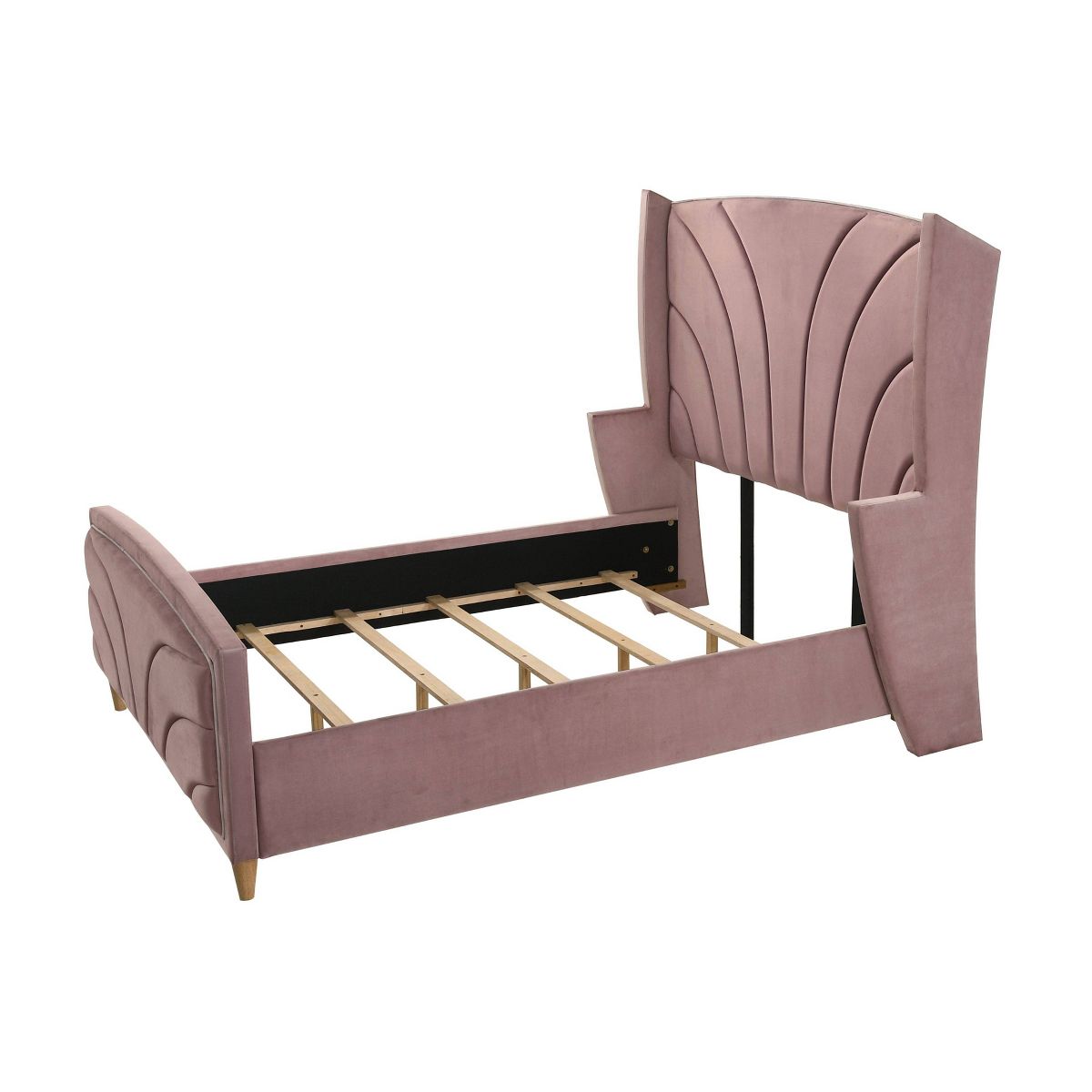 90" Queen Bed Salonia Bed Pink Velvet - Acme Furniture