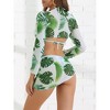 INSPIRE CHIC Women's Drawstring Halter Tie Back Swimsuit Triangle Bottoms Cover Up Tops Bottoms 4 Pieces Bikini Sets - 3 of 4