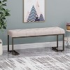 Airsurfer Modern Upholstered Entryway Bench with Tufted Seat and Metal Frame - 2 of 4